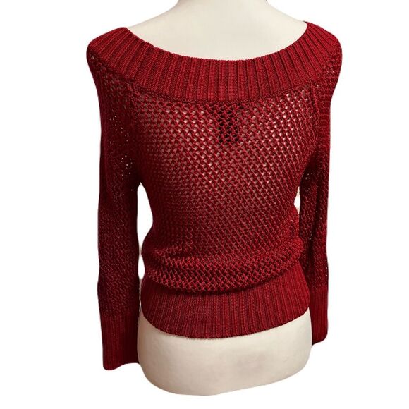 The Limited Red Shimmery Crochet Off-Shoulder Top | Sz. M | EUC | Y2K - Picture 6 of 9